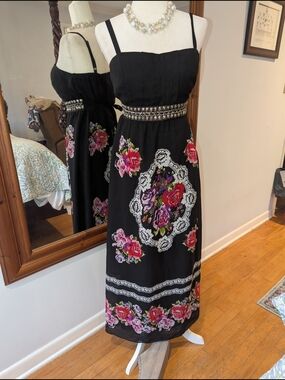 Simply Be Lovedrobe Floral Printed Studded Multi Coloured Long Maxi